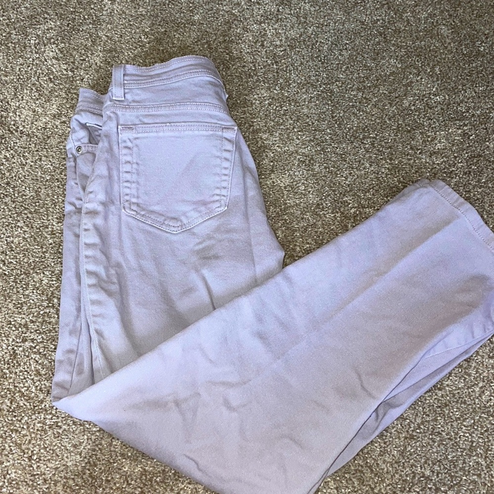straight leg light purple jeans